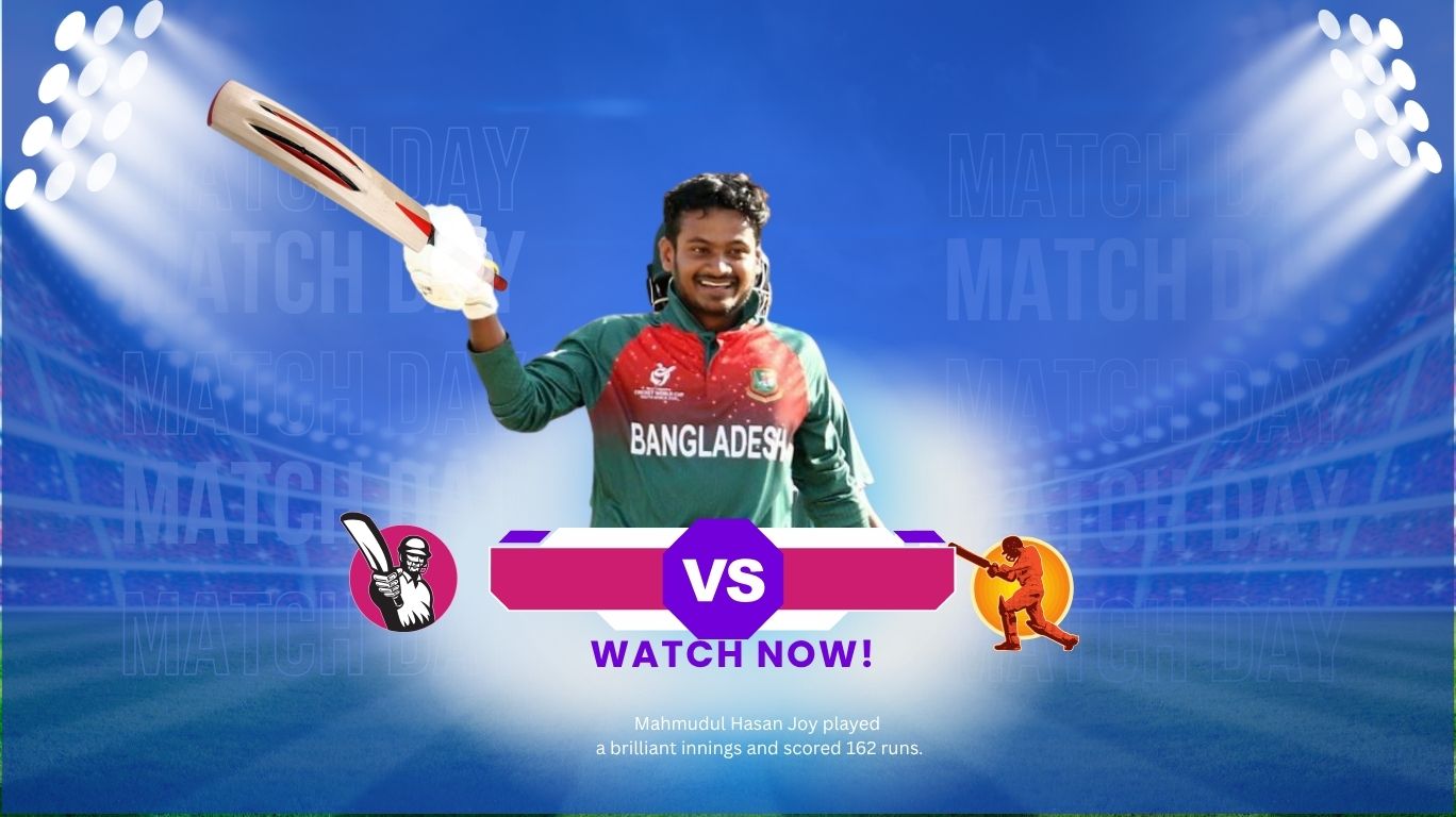 Mahmudul Hasan Joy played a brilliant innings and scored 169 runs.