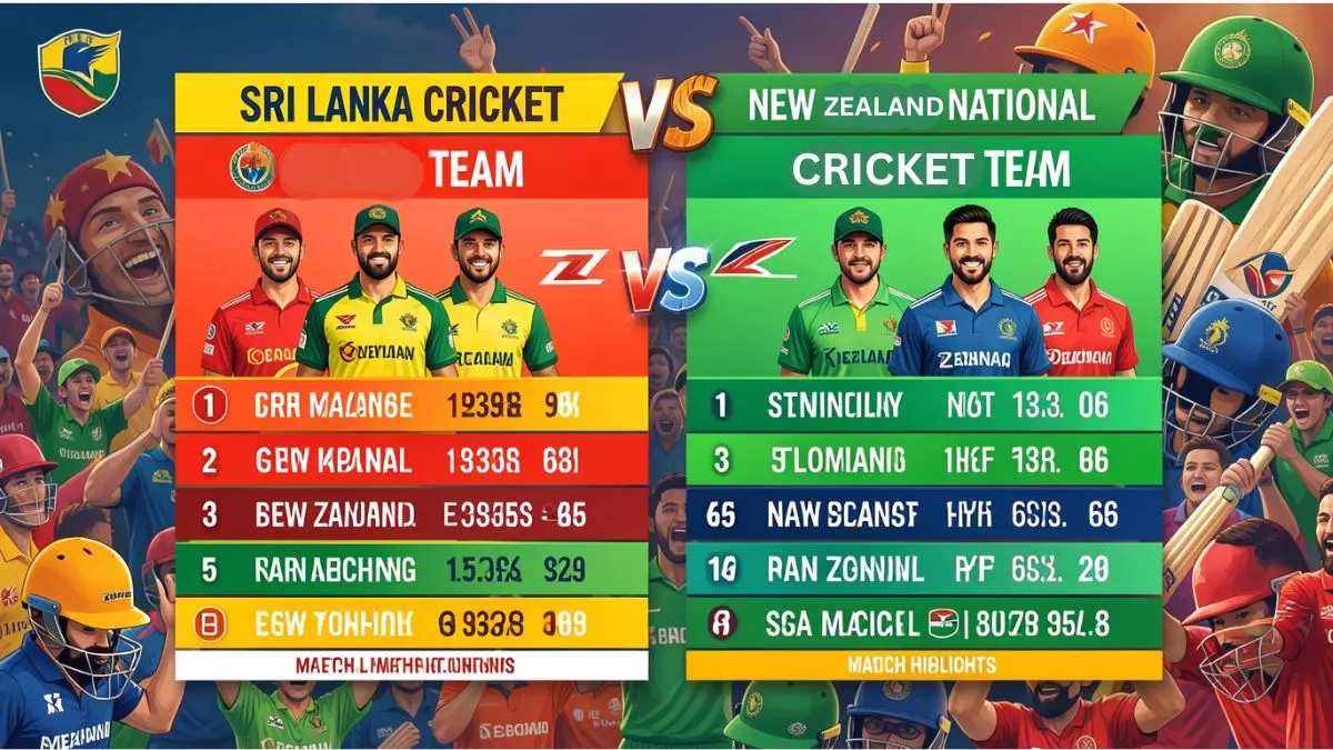 New Zealand Cricket Team vs Sri Lanka National Cricket Team Standings